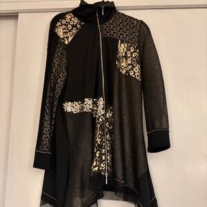 BEREK Black Zipper Cardigan/Dress L